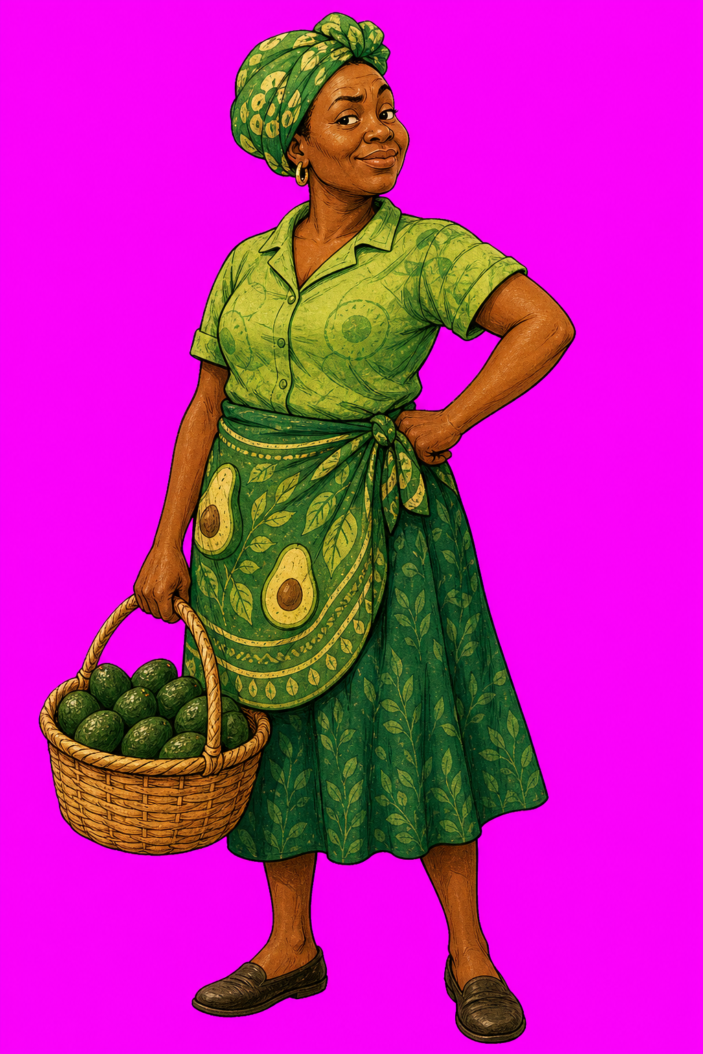 Nyaboke carrying avocados